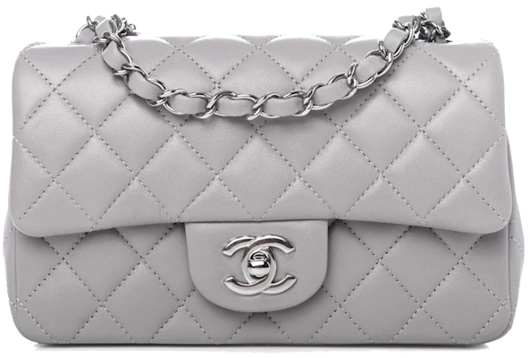 Chanel Bolso Mini Rectangular Acolchado Gris Claro Buy Chanel Bolso Mini Rectangular Acolchado Gris Claro