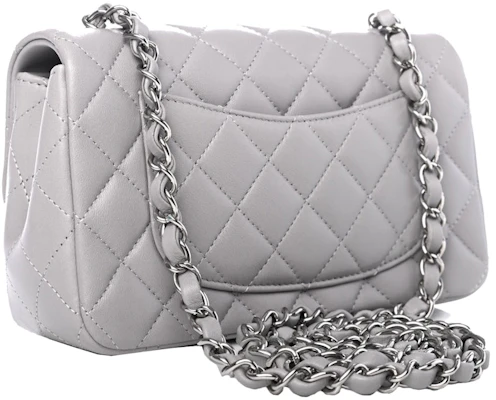 Chanel Bolso Mini Rectangular Acolchado Gris Claro Order Chanel Bolso Mini Rectangular Acolchado Gris Claro