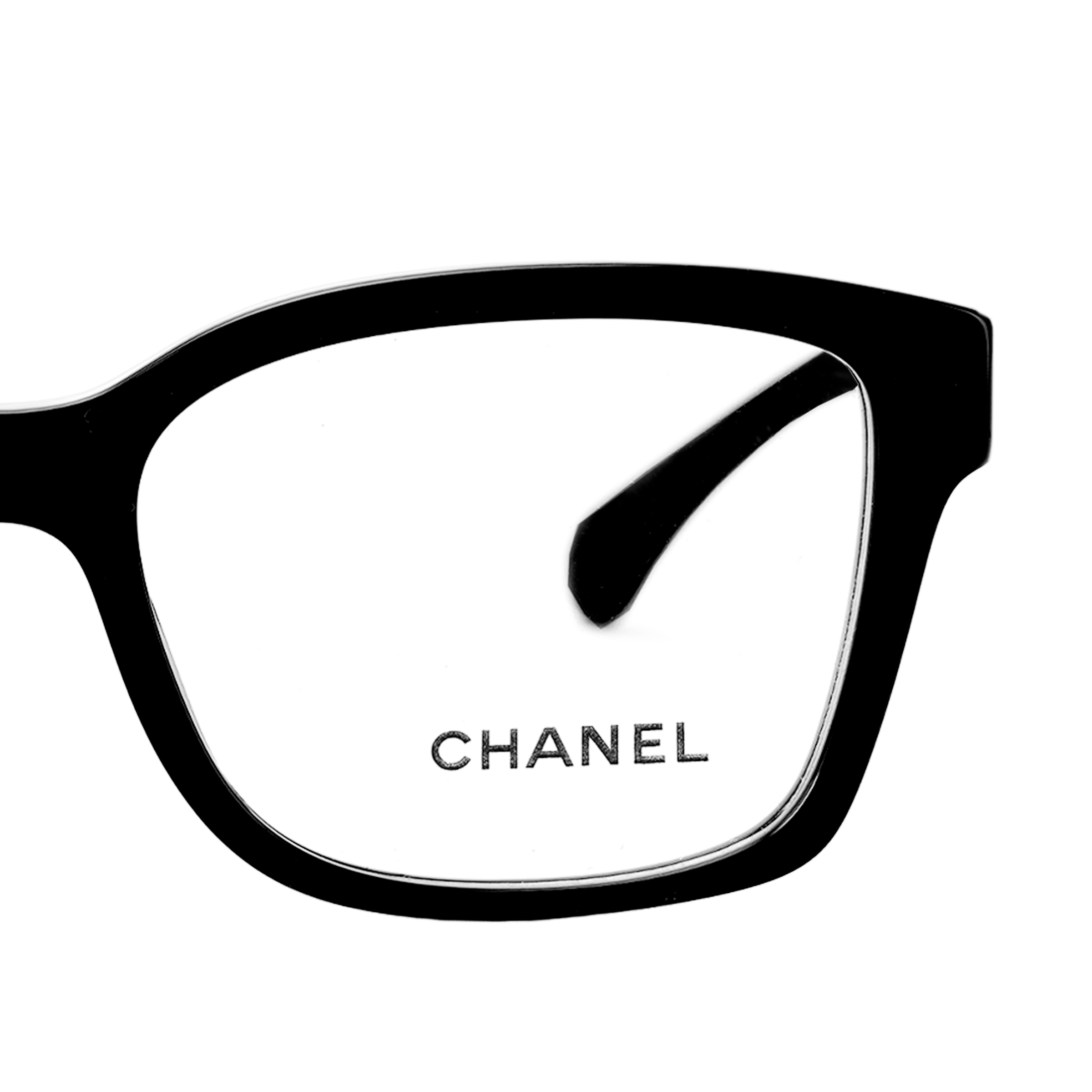 Purchase 香奈儿矩形光学眼镜 黑色双C标志 男女通用眼镜框 CH3451B-C622