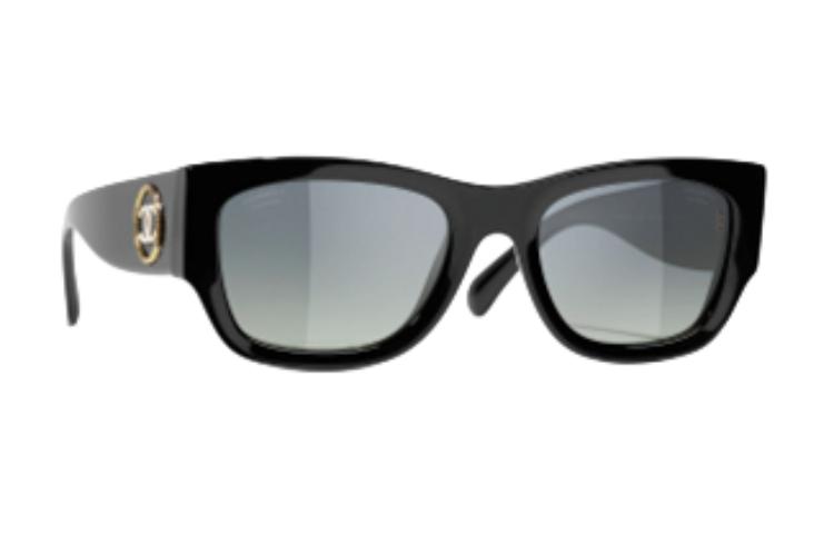 CHANEL Rectangle Sunglasses Black Unisex Couple Style with Logo Temples. CH5507A C622S8 圖 3