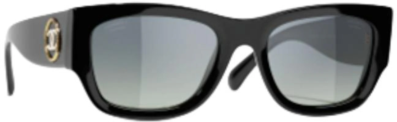 CHANEL Rectangle Sunglasses Black Unisex Couple Style with Logo Temples. CH5507A C622S8 Lookbook CHANEL Rectangle Sunglasses Black Unisex Couple Style with Logo Temples. CH5507A C622S8