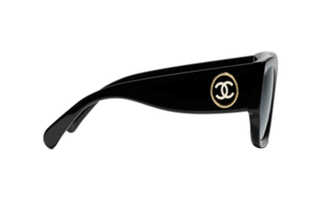 CHANEL Rectangle Sunglasses Black Unisex Couple Style with Logo Temples. CH5507A C622S8 圖 4