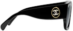 Shop CHANEL Rectangle Sunglasses Black Unisex Couple Style with Logo Temples. CH5507A C622S8