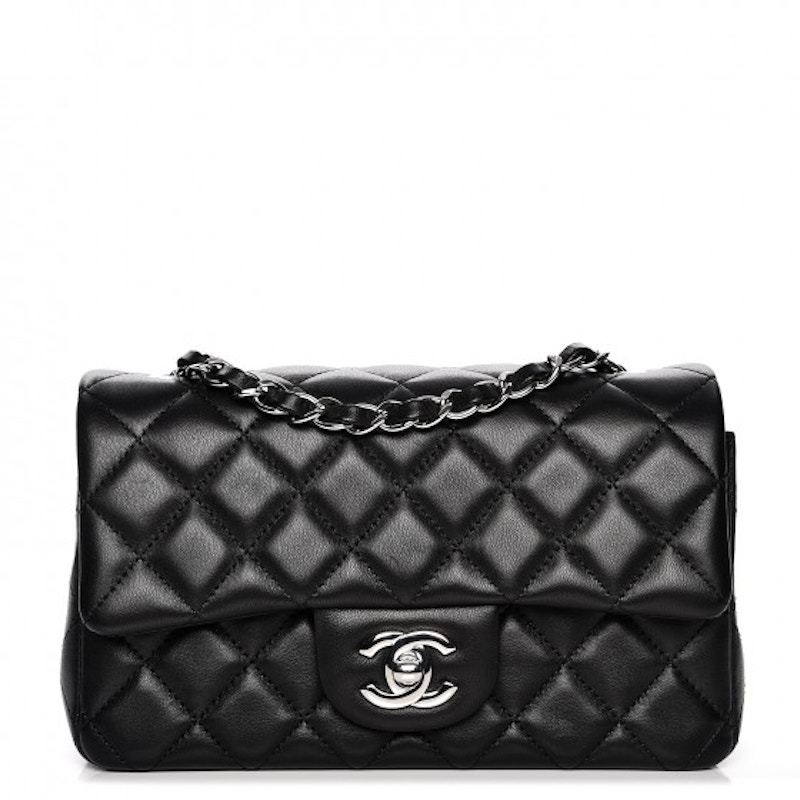 Chanel Rectangular Flap Quilted Diamond Mini Black
