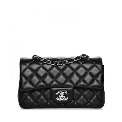 Chanel Rectangular Flap Quilted Diamond Mini Black