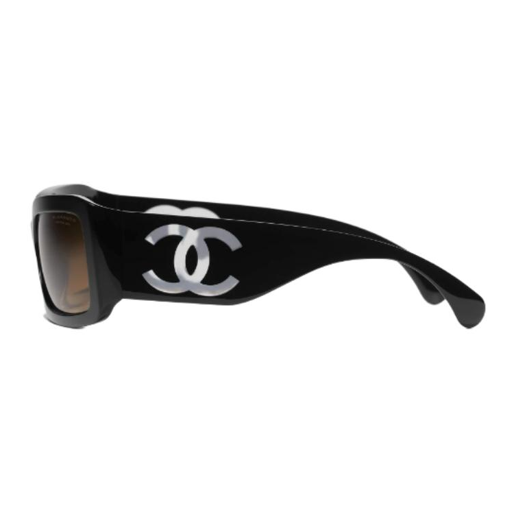 CHANEL Rectangular Nylon Acetate Sunglasses Unisex Black C501/W1A71632X02111S0151 圖 4