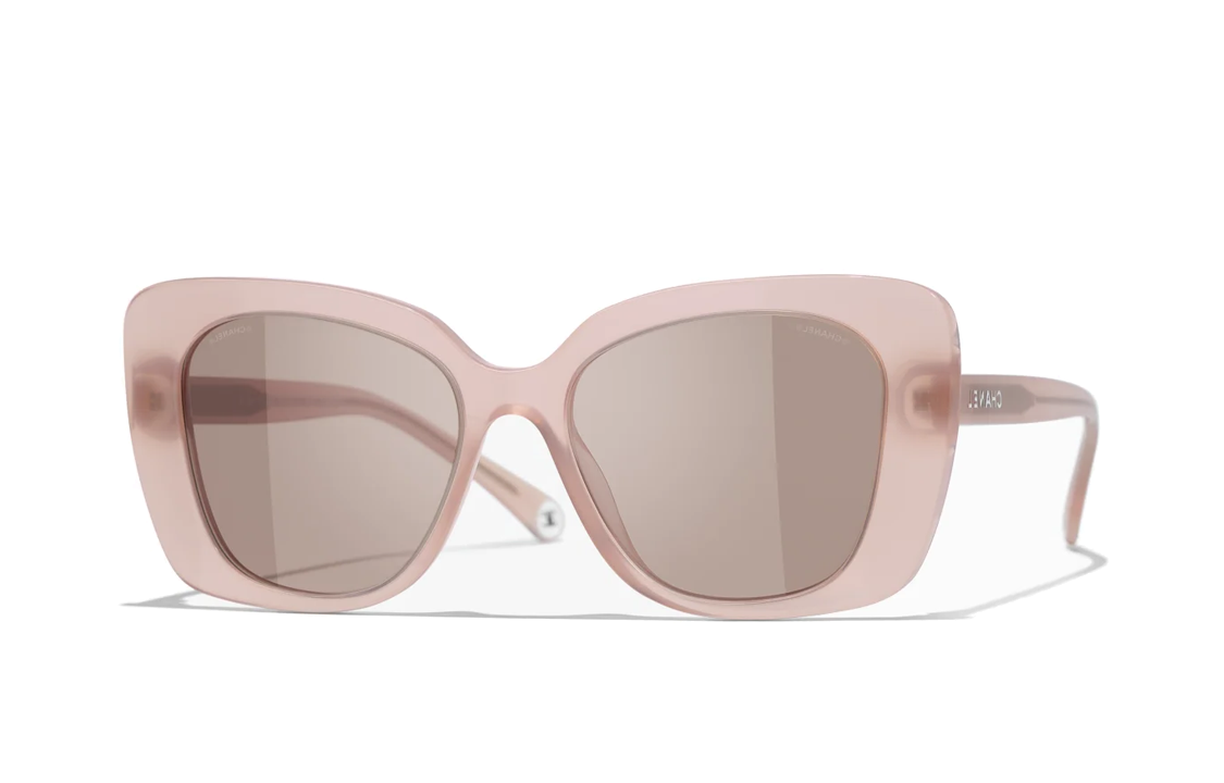 CHANEL Rectangular Sunglasses Pink Unisex Asian Fit UV Protection CH5504A-1733-4R