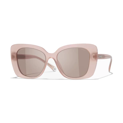CHANEL Rectangular Sunglasses Pink Unisex Asian Fit UV Protection CH5504A-1733-4R