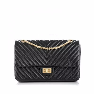 Chanel Reissue 2.55 Classic Double Flap Chevron Quilted Aged 227 Black
