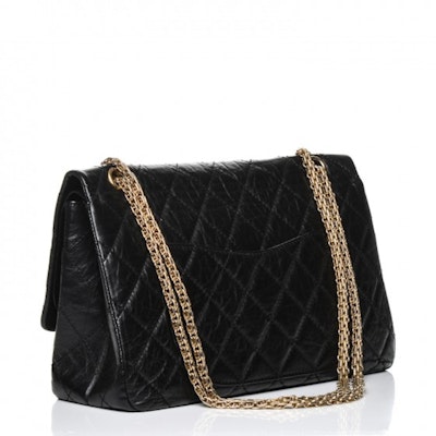 Chanel Reissue 2.55 Classic Double Flap Quilted Aged Calfskin Gold-tone 227 Black Order Chanel Reissue 2.55 Classic Double Flap Quilted Aged Calfskin Gold-tone 227 Black