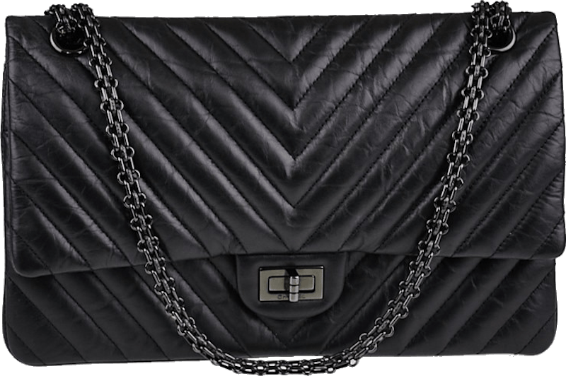 Chanel Reissue 2.55 Classic Double Flap Quilted Chevron 226 Black