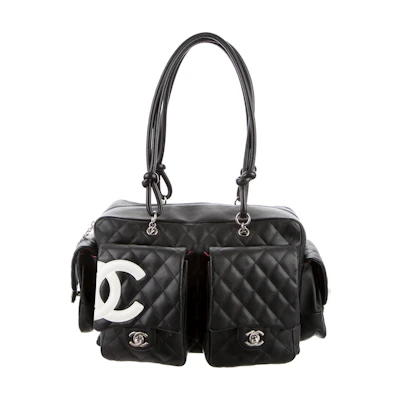 Chanel Reporter Cambon Ligne Quilted Black/White