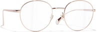 Lookbook Kacamata CHANEL Frame Optik Rose Gold Alloy Tidak Beraturan Unisex Couple. CH2209C226