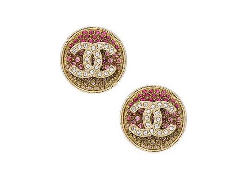 Chanel Round CC Logo Earrings Pink (ABA407)