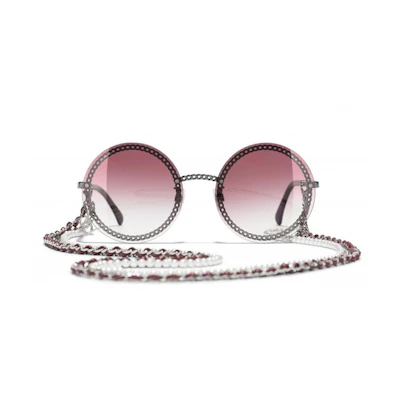CHANEL Round Red Sunglasses - Mu Ziyang Runway Inspired. CH4245-C1083M