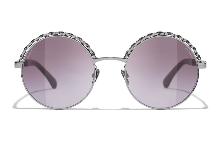 CHANEL Round Sunglasses Silver/Red with Red Gradient Lenses CH4265Q-C108S1 圖 3