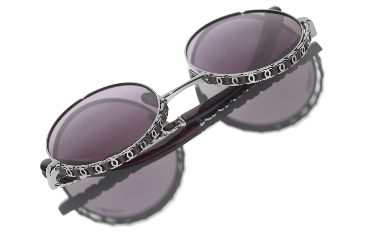 CHANEL Round Sunglasses Silver/Red with Red Gradient Lenses CH4265Q-C108S1 圖 4