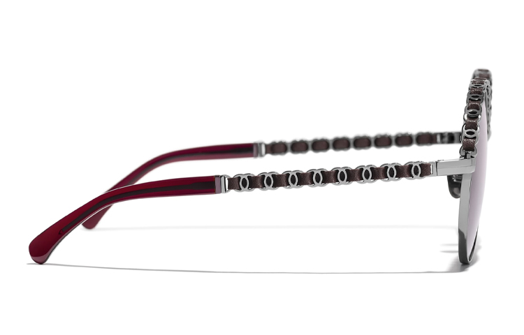 CHANEL Round Sunglasses Silver/Red with Red Gradient Lenses CH4265Q-C108S1 圖 5