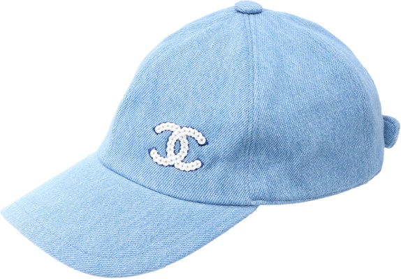 CHANEL Sequin Double-C Logo Cotton Baseball Cap Unisex Blue AA8087 Buy CHANEL Sequin Double-C Logo Cotton Baseball Cap Unisex Blue AA8087