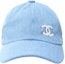 Lookbook CHANEL Sequin Double-C Logo Cotton Baseball Cap Unisex Blue AA8087