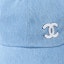 Details for CHANEL Sequin Double-C Logo Cotton Baseball Cap Unisex Blue AA8087
