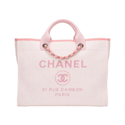Chanel Shopping Tote Deauville Large White/Pink