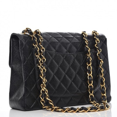Chanel Single Flap Quilted Diamond Caviar Jumbo Black Order Chanel Single Flap Quilted Diamond Caviar Jumbo Black
