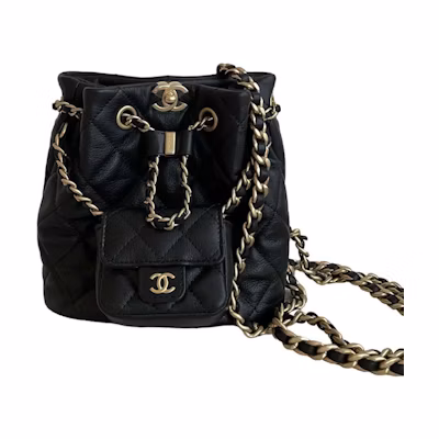 Chanel Small Drawstring 23A Bucket Black (AS3947)