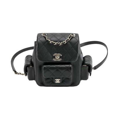 Chanel Small Duma 23K Grained Calfskin Backpack Black (AS4399)
