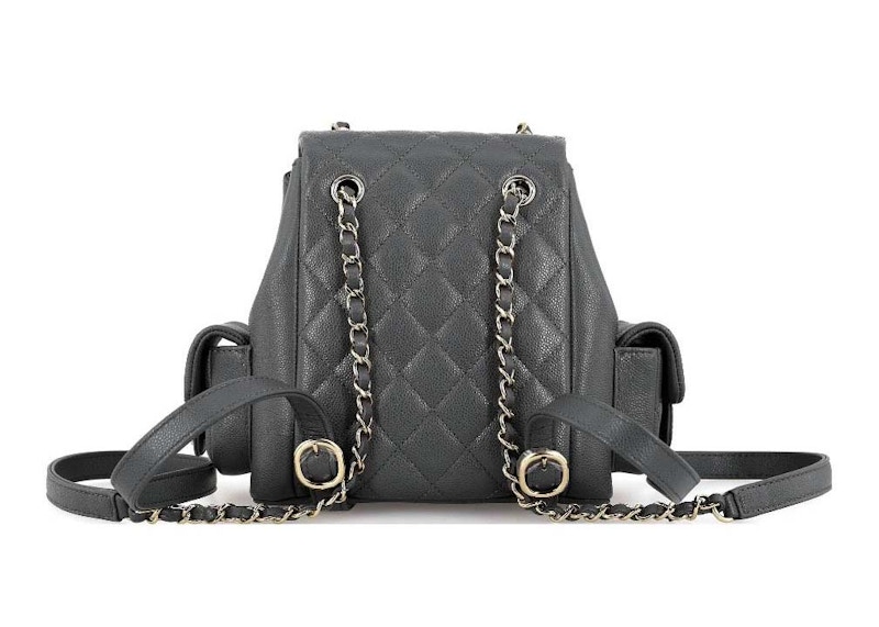 Order 香奈儿23K小号Duma粒纹小牛皮背包深灰色(AS4399)