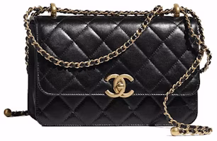 Chanel Small Size 24C Flap Bag with Adjustable Strap Black (AS2649) Chanel Small Size 24C Flap Bag with Adjustable Strap Black (AS2649)