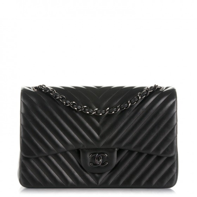 chanel-so-black-classic-double-flap-chevron-lambskin-jumbo-black