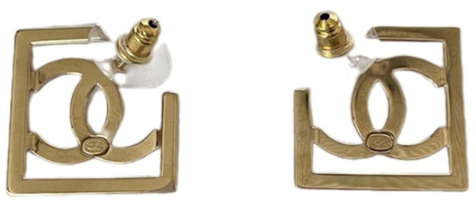 Chanel Square CC Logo Hoop Earrings Small Gold (ABB739) Order Chanel Square CC Logo Hoop Earrings Small Gold (ABB739)