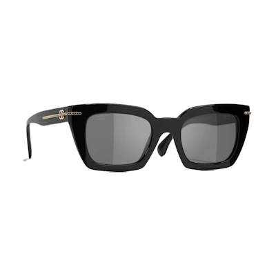 Chanel Square Chain Polarized Sunglasses Black (5509 C622/T8)