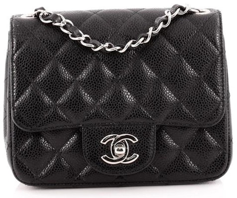 Chanel Square Single Flap Quilted Diamond Mini Caviar Black Buy Chanel Square Single Flap Quilted Diamond Mini Caviar Black