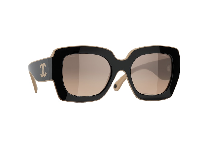 Chanel Square Sunglasses Black/Beige/Brown (6059 C534/43)