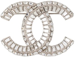 Chanel Strass CC Brooch Silver Chanel Strass CC Brooch Silver