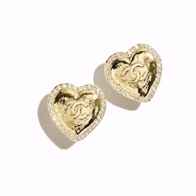 Chanel Stud Earrings Gold/Crystal (ABD072 B16157 NW375)