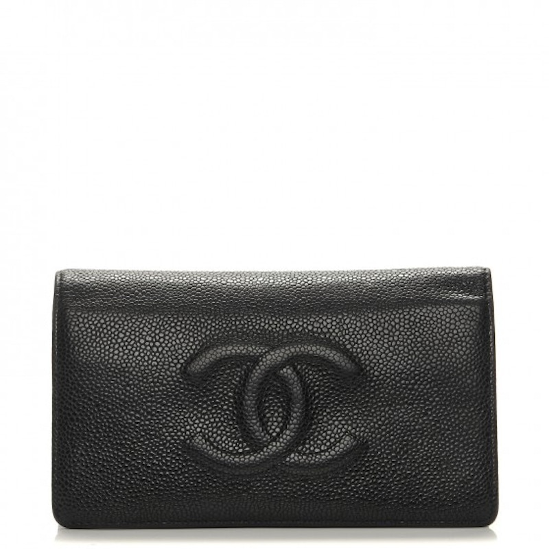 Chanel Timeless CC Yen Wallet Caviar Black