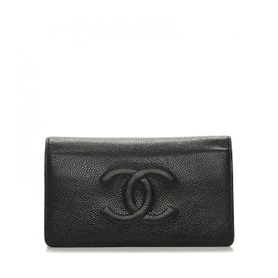 Chanel Timeless CC Yen Wallet Caviar Black