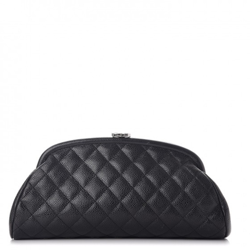 Chanel Timeless Clutch Quilted Diamond Black