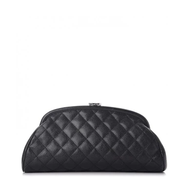 Chanel Timeless Clutch Quilted Diamond Black