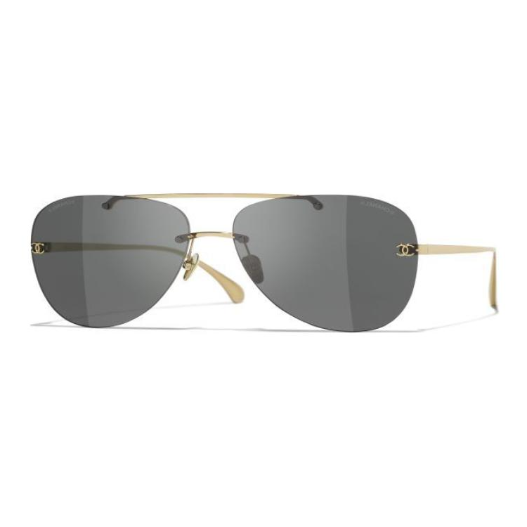 CHANEL Titanium Gold Pilot Sunglasses Unisex Logo Design Couple Style TC395/S4A71629X09950L9514 圖 2