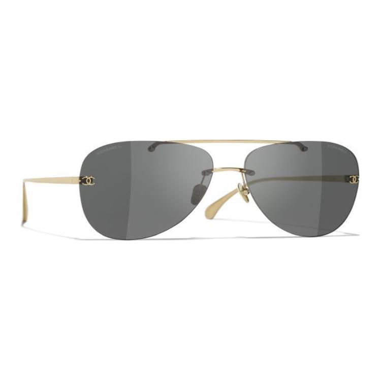 CHANEL Titanium Gold Pilot Sunglasses Unisex Logo Design Couple Style TC395/S4A71629X09950L9514 圖 5
