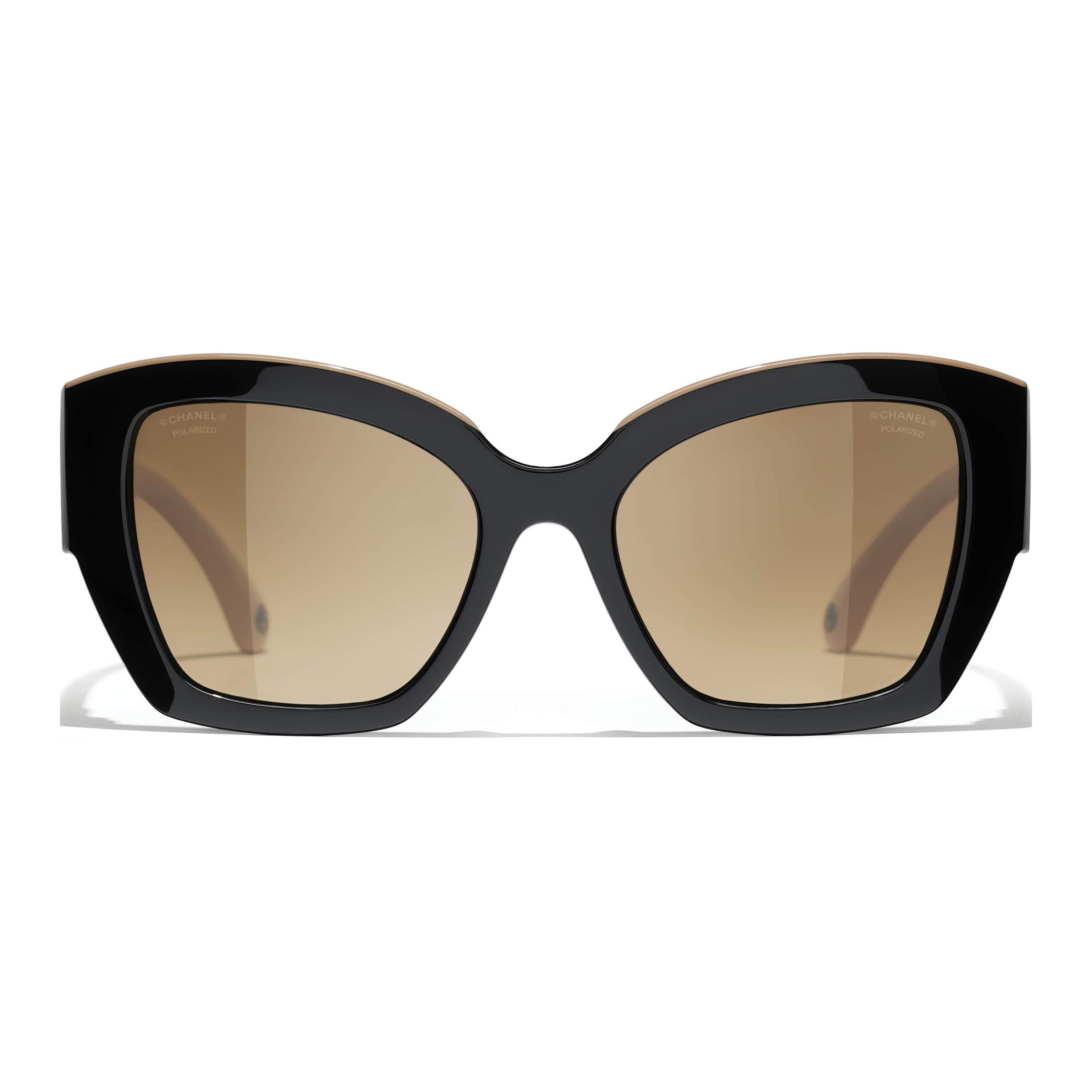 Order CHANEL Kacamata Hitam Unisex Logo & Frame Asetat Dua Warna. CH6058-C534M2