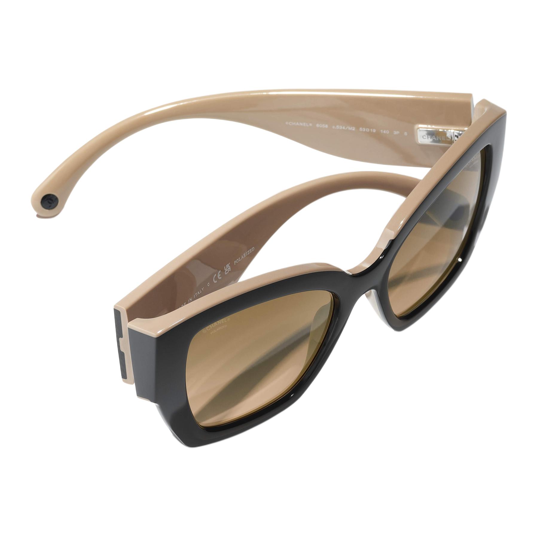 Purchase CHANEL Kacamata Hitam Unisex Logo & Frame Asetat Dua Warna. CH6058-C534M2