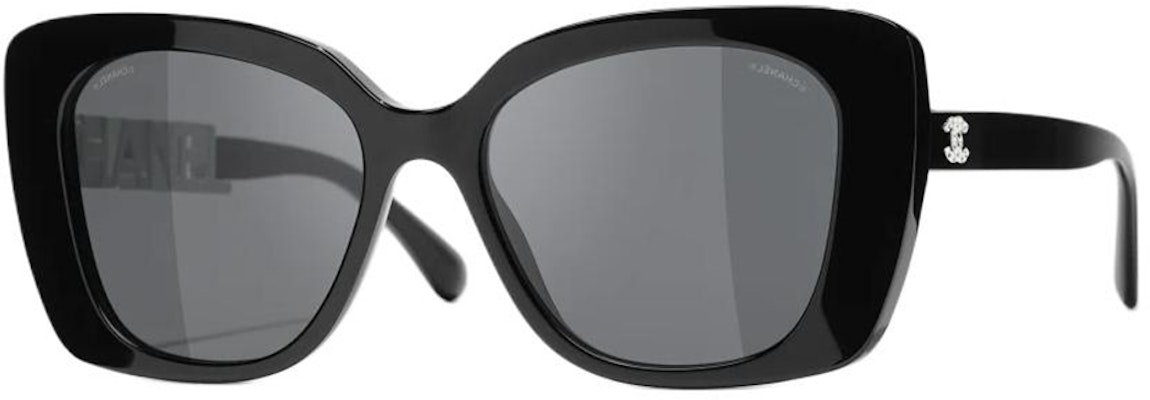 CHANEL Unisex Oversized Square Sunglasses with Logo Cutout in Black. CH5422B Order CHANEL Unisex Oversized Square Sunglasses with Logo Cutout in Black. CH5422B