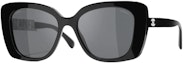 Order CHANEL Unisex Oversized Square Sunglasses with Logo Cutout in Black. CH5422B