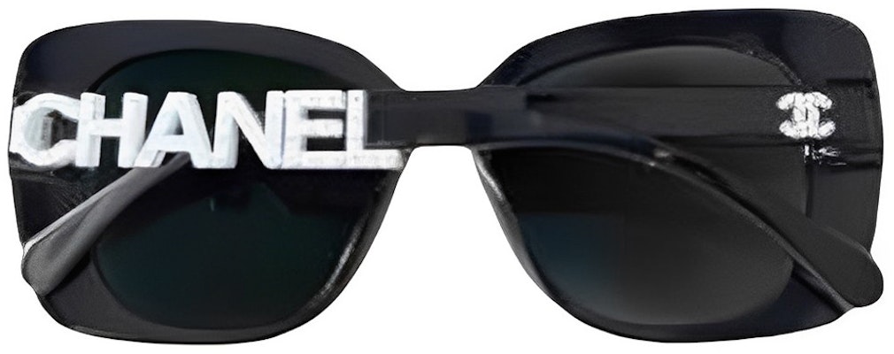 CHANEL Unisex Oversized Square Sunglasses with Logo Cutout in Black. CH5422B Lookbook CHANEL Unisex Oversized Square Sunglasses with Logo Cutout in Black. CH5422B