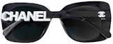 Lookbook CHANEL Unisex Oversized Square Sunglasses with Logo Cutout in Black. CH5422B